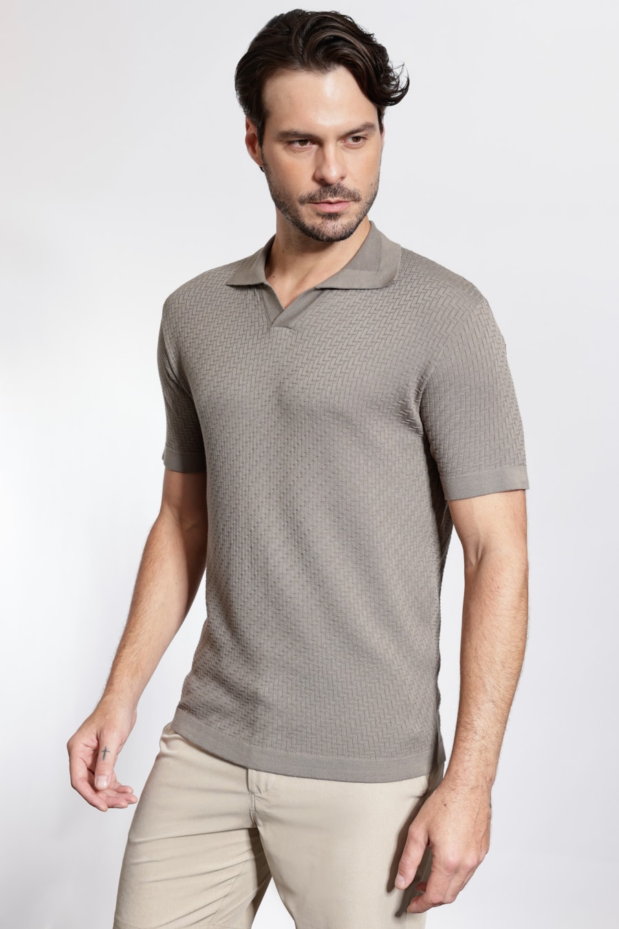 Polo Tricot Explorer Geometric Verde — foto 1 de 5