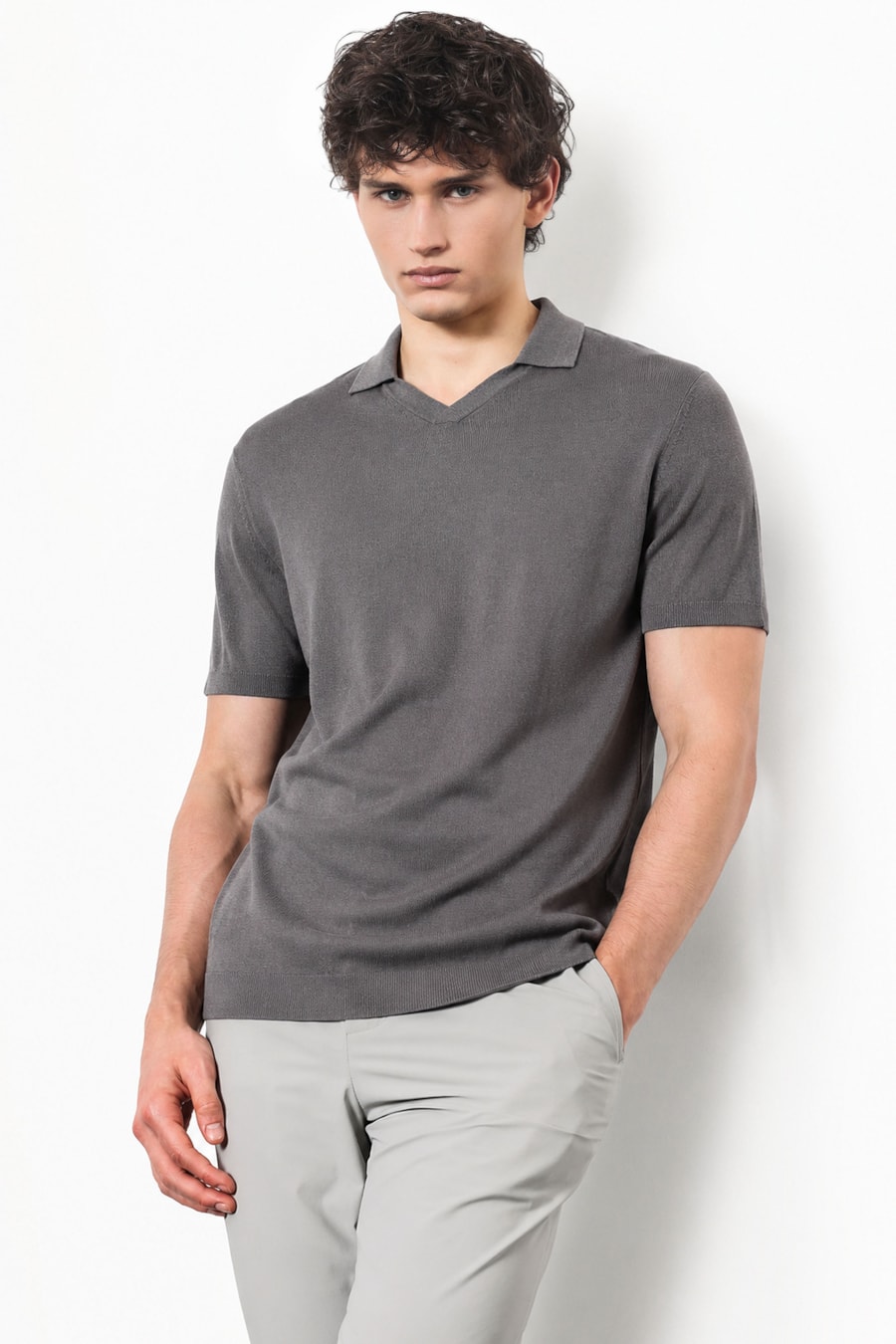 Polo Tricot Explorer Techknit Cinza Escuro — foto 1 de 5