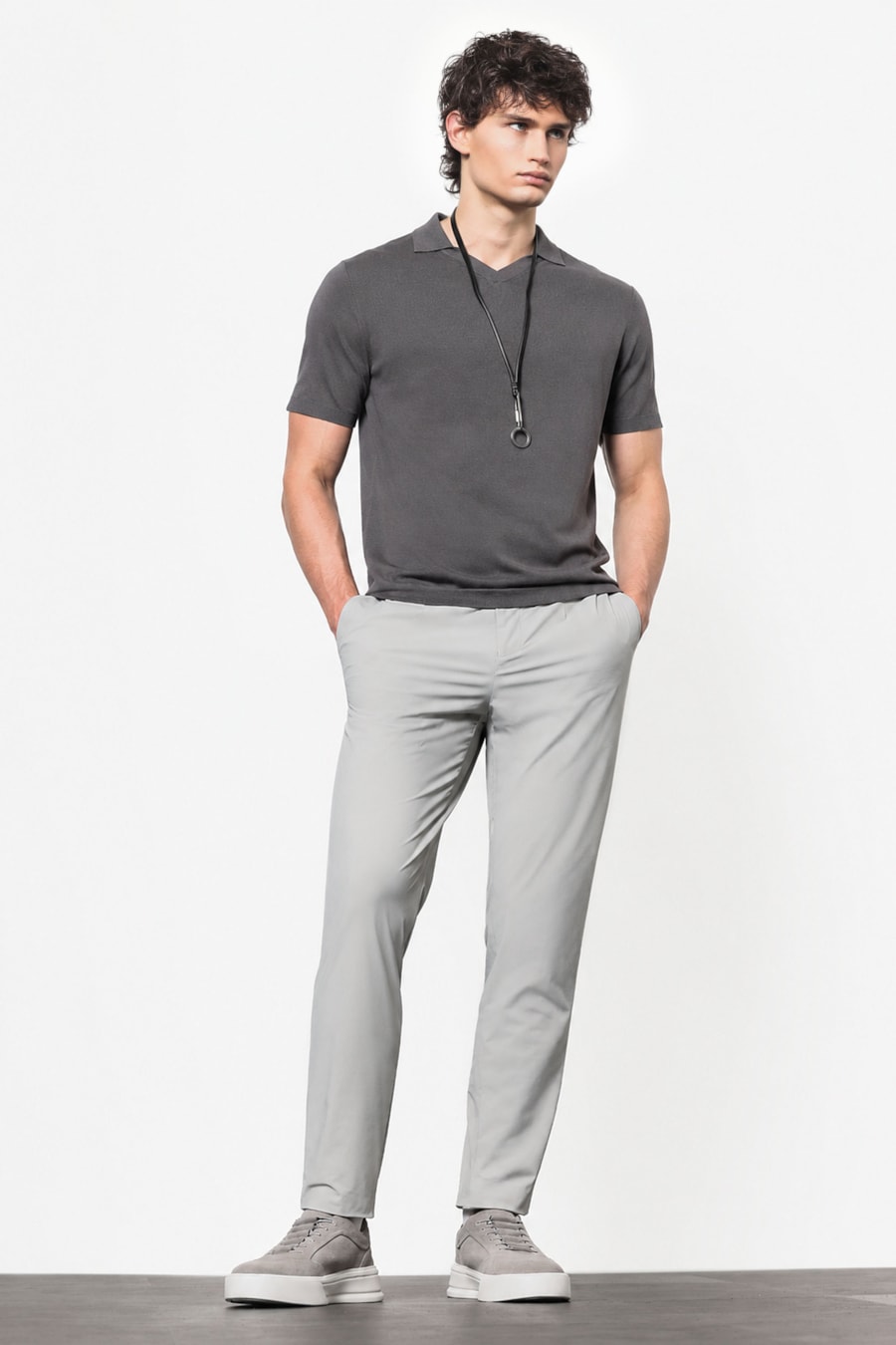 Polo Tricot Explorer Techknit Cinza Escuro — foto 2 de 5