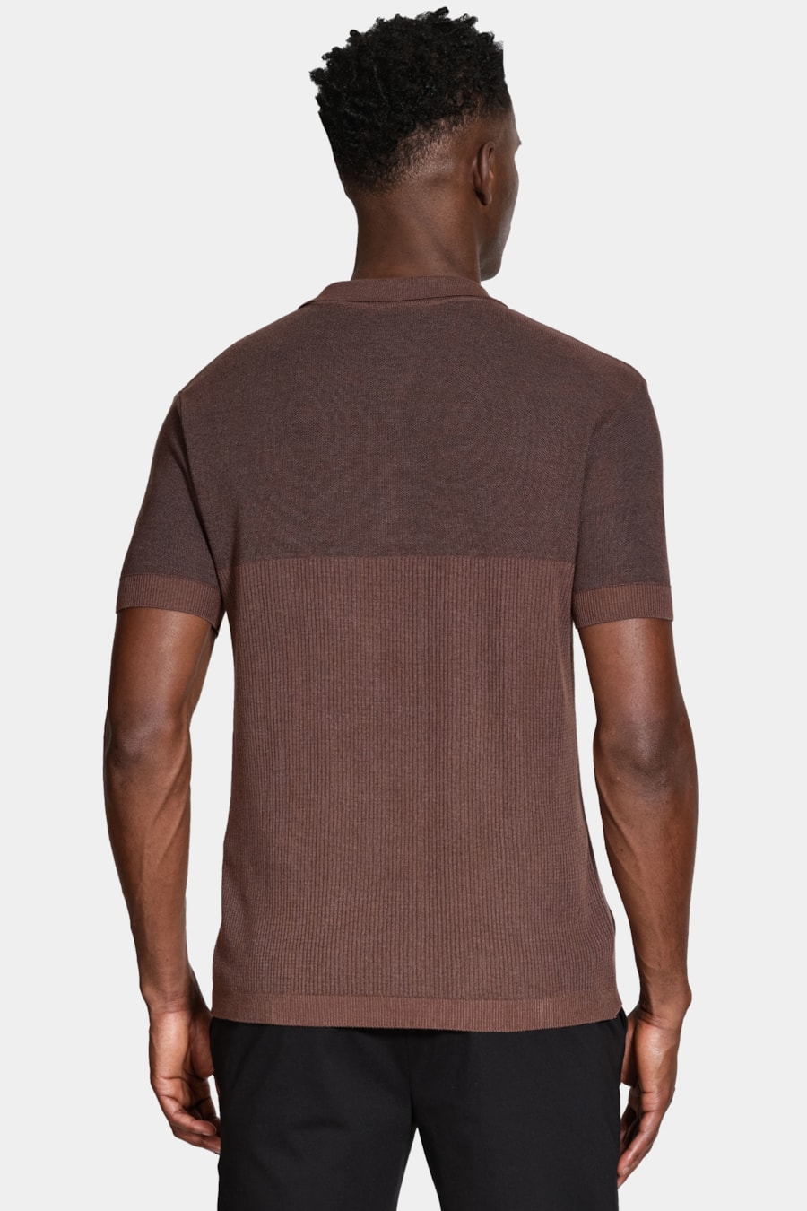 Polo Tricot Mix Jacquard Cafe — foto 4 de 5