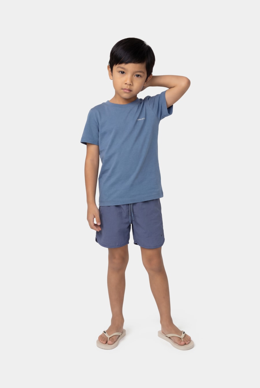 Short Infantil Básico Elástico Azul Indigo — foto 2 de 3