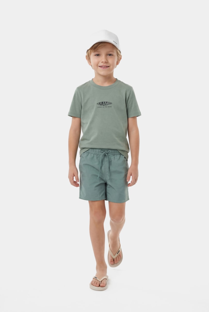 Short Infantil Básico Elástico Verde Claro