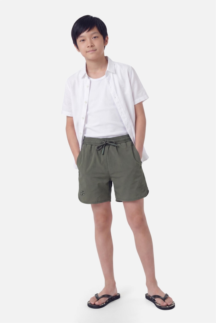 Short Infantil Liso Com Abertura Lateral Agave — foto 2 de 3