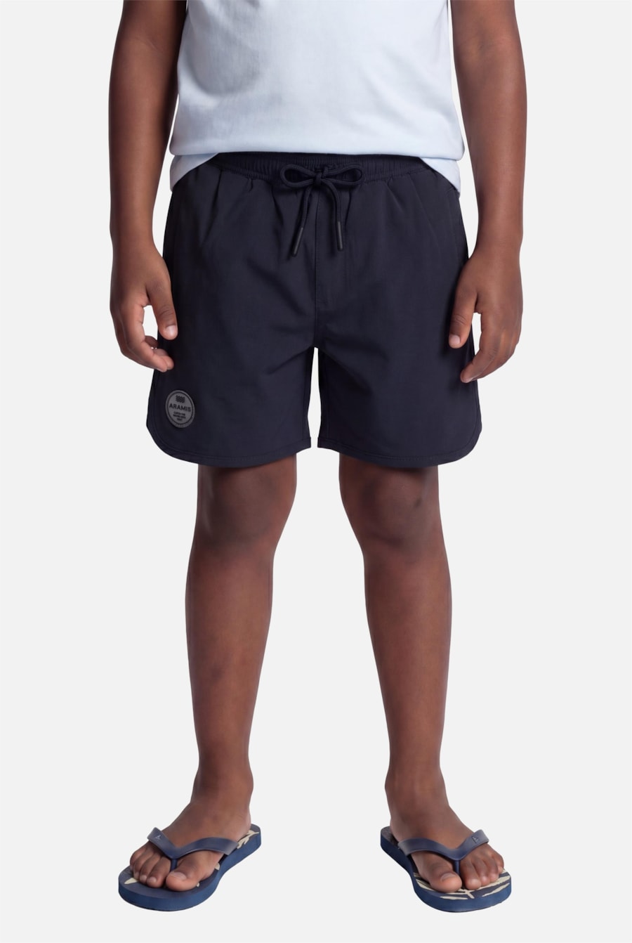 Short Infantil Liso Com Abertura Lateral Marinho — foto 1 de 3