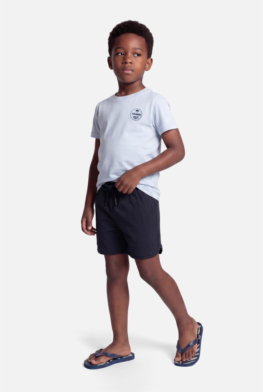 Short Infantil Liso Com Abertura Lateral Marinho — foto 2 de 3