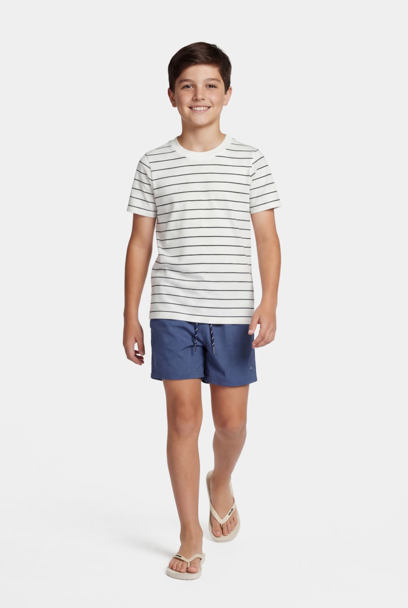 Short Infantil Mescla Color Elástico Azul Medio - Não Ativar Mostruário