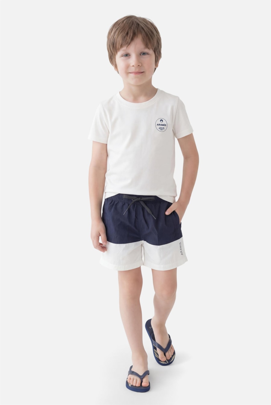 Short Infantil Recorte Horizontal Marinho — foto 2 de 4