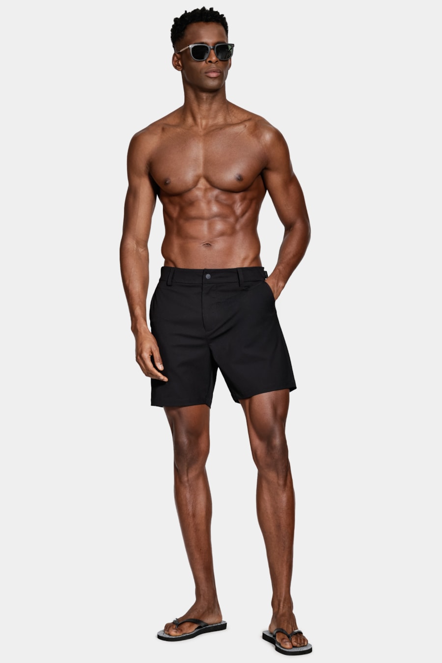 Short Tecnológico Com Fivela Textura Preto — foto 7 de 9