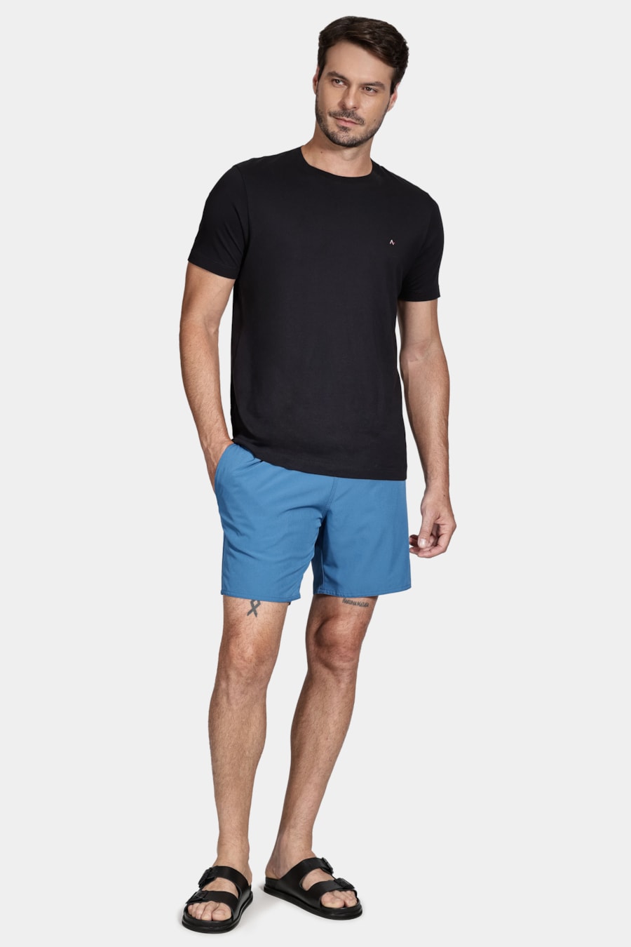 Shorts D' Água Liso Azul Cobalto — foto 2 de 9