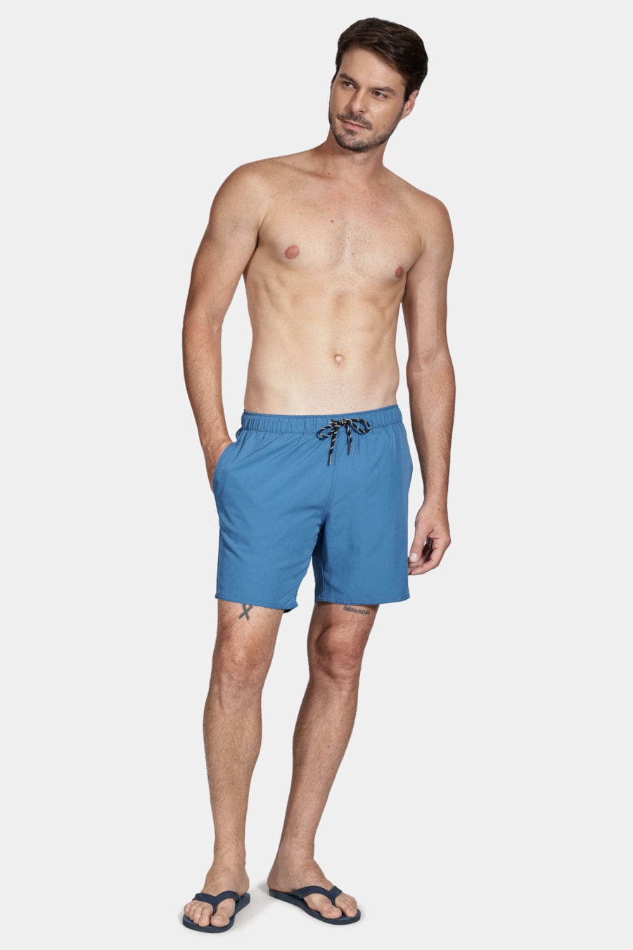 Shorts D' Água Liso Azul Cobalto — foto 7 de 9