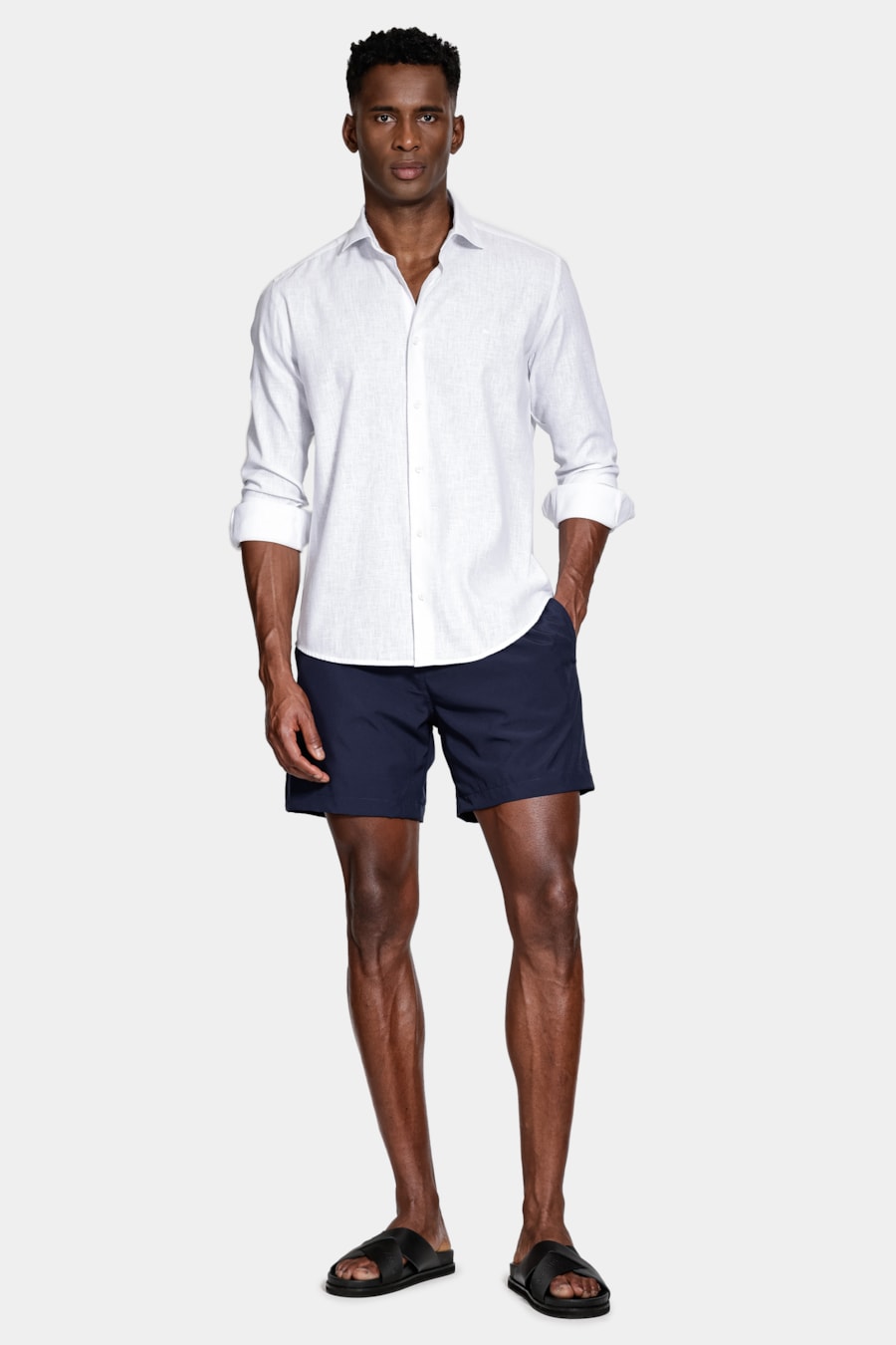Shorts D' Água Liso Marinho — foto 2 de 9