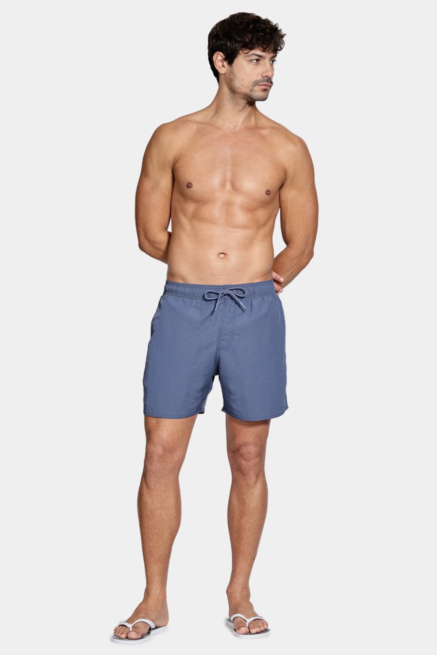 Shorts de Elástico Básico Color Azul Indigo — foto 7 de 8