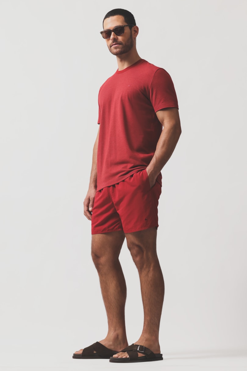Shorts de Elástico Básico Color Vermelho Carmim 115