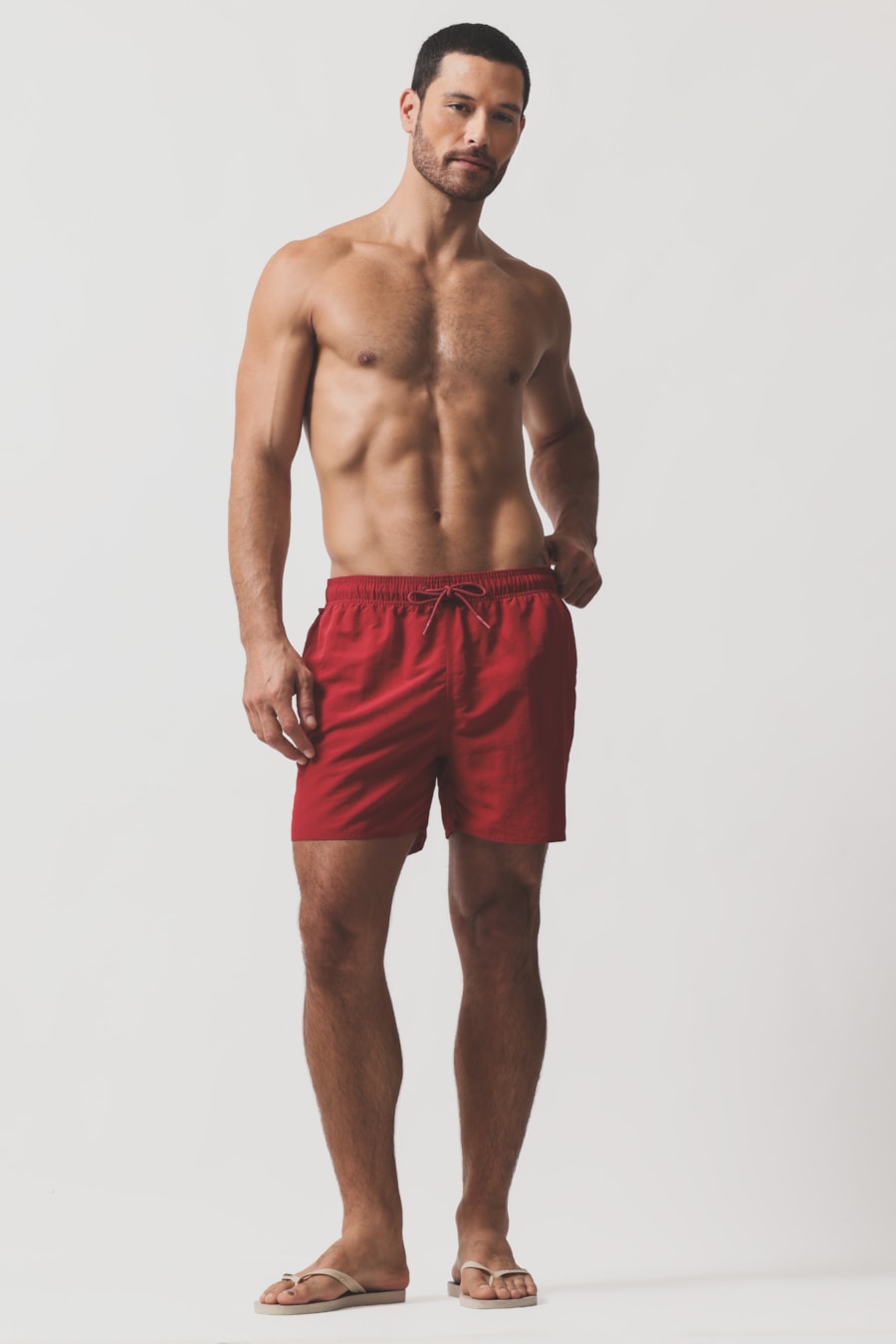 Shorts de Elástico Básico Color Vermelho Carmim 115 — foto 6 de 7