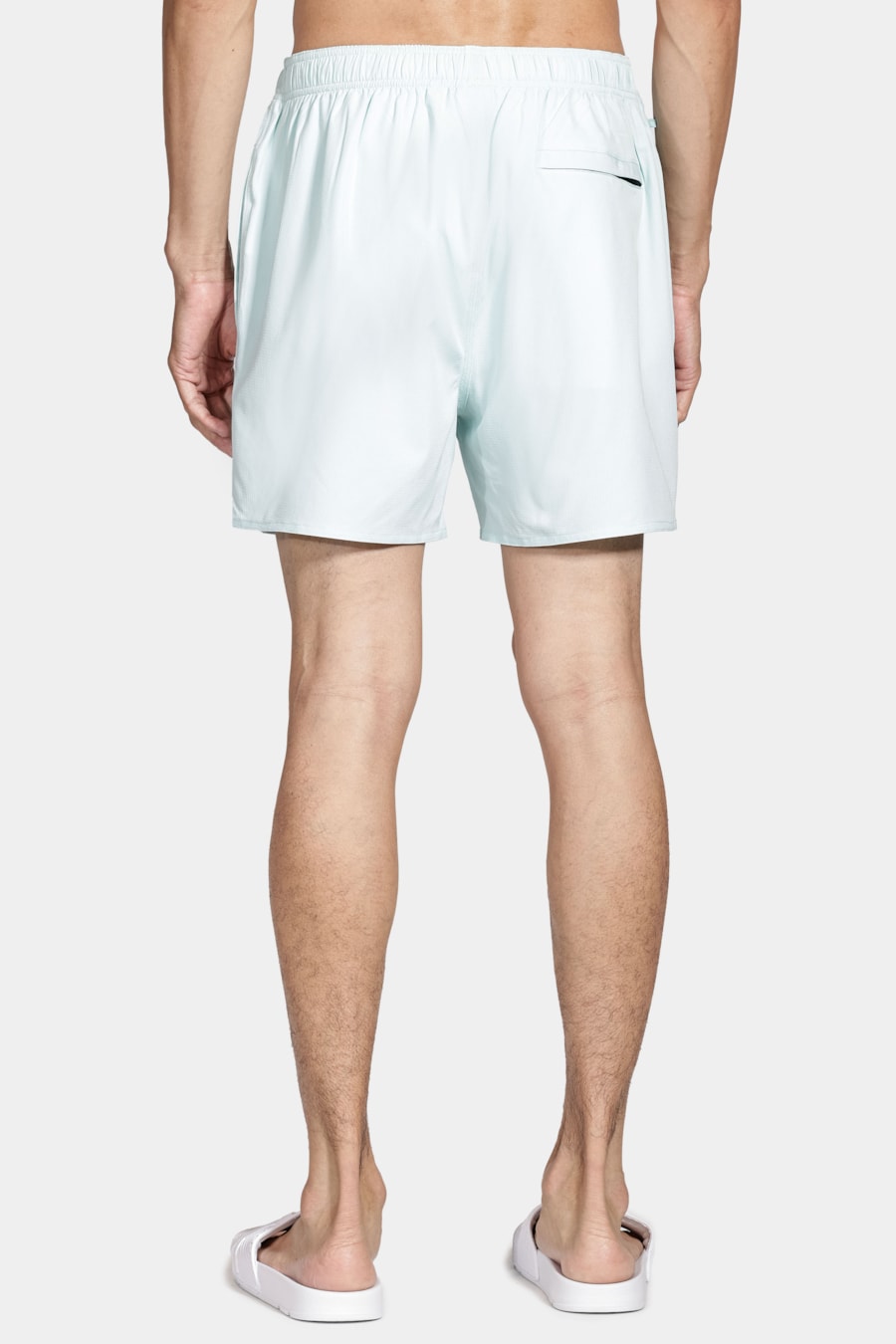 Shorts de Elástico Liso Maquinetado Azul Claro — foto 8 de 8