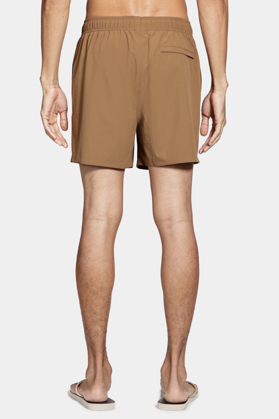 Shorts de Elástico Liso Maquinetado Cáqui — foto 8 de 8