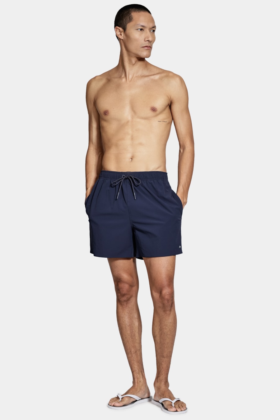 Shorts de Elástico Liso Maquinetado Marinho — foto 7 de 9