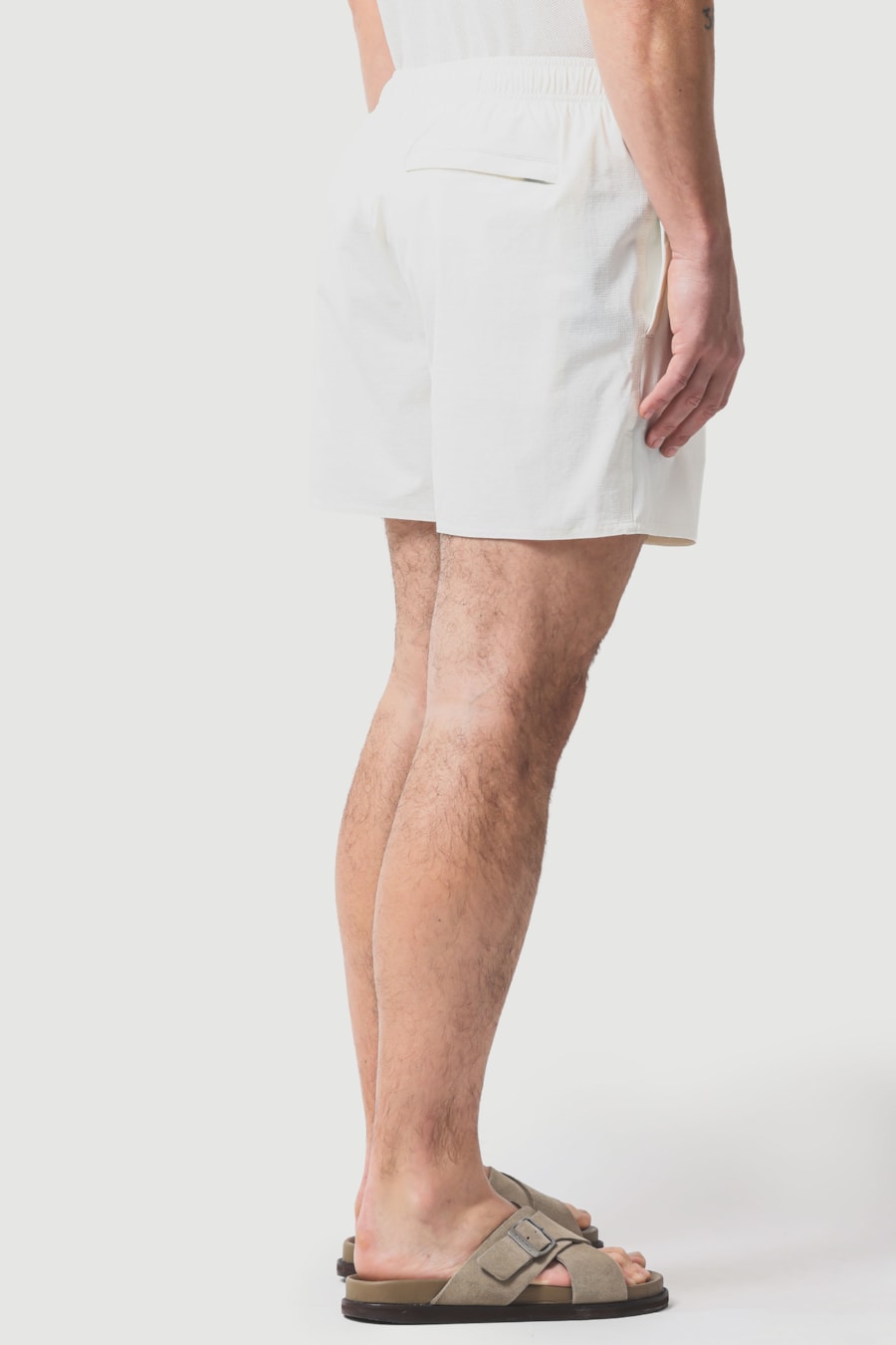 Shorts de Elástico Liso Maquinetado Off White — foto 6 de 9