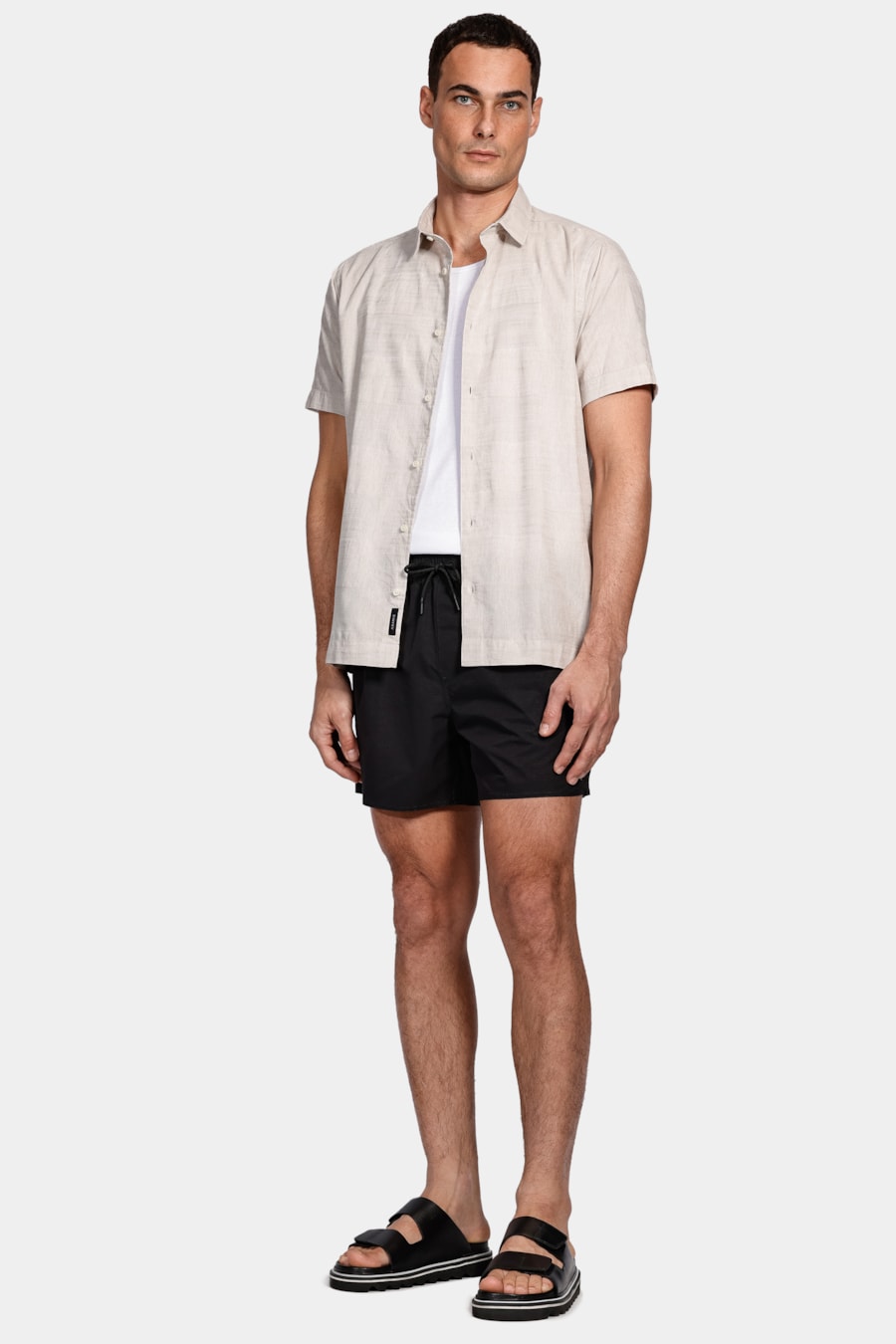 Shorts de Elástico Liso Maquinetado Preto — foto 2 de 10