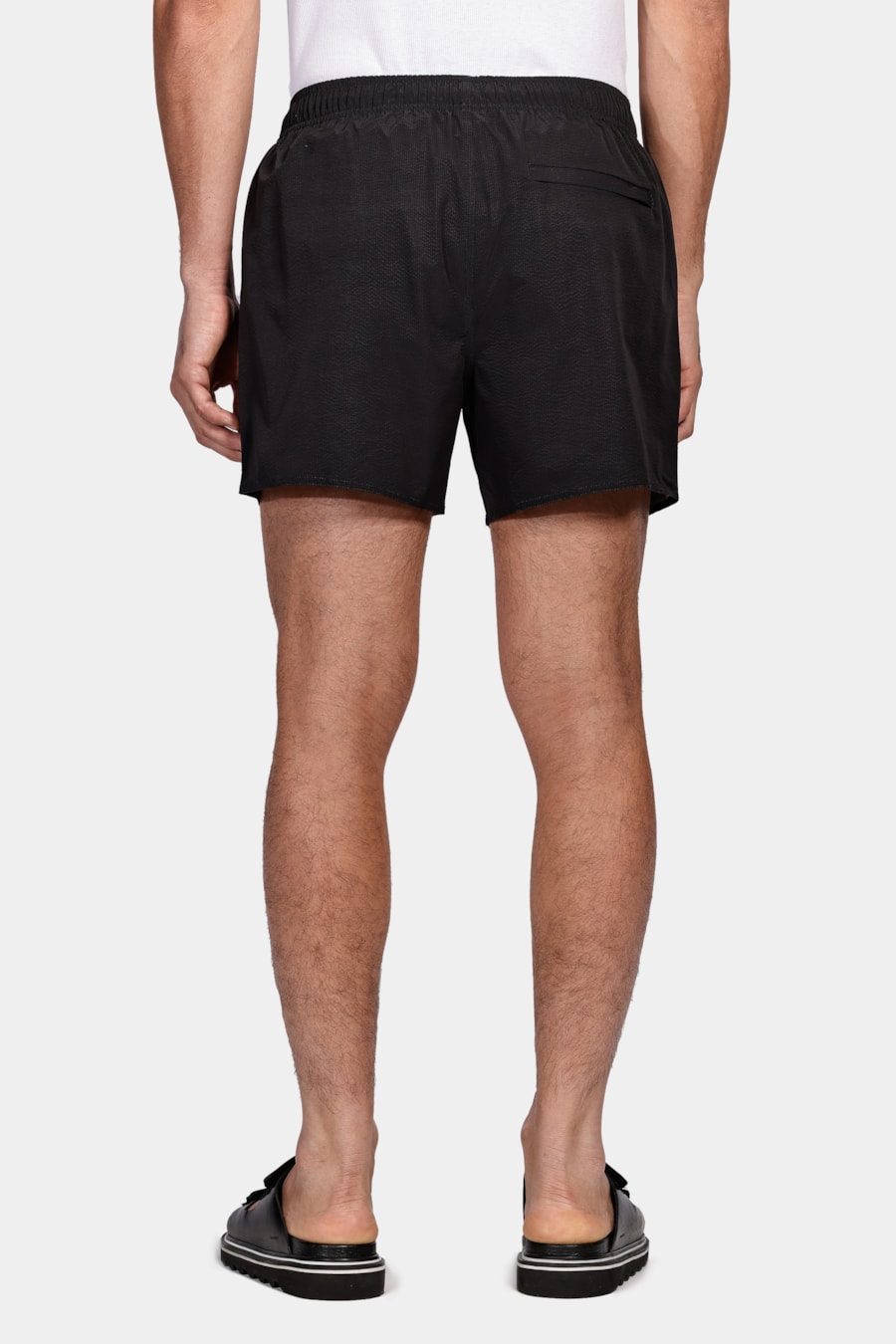 Shorts de Elástico Liso Maquinetado Preto — foto 5 de 10
