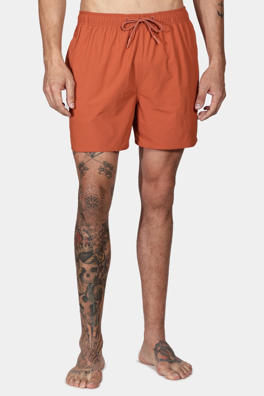 Shorts de Elástico Liso Maquinetado Telha — foto 6 de 8