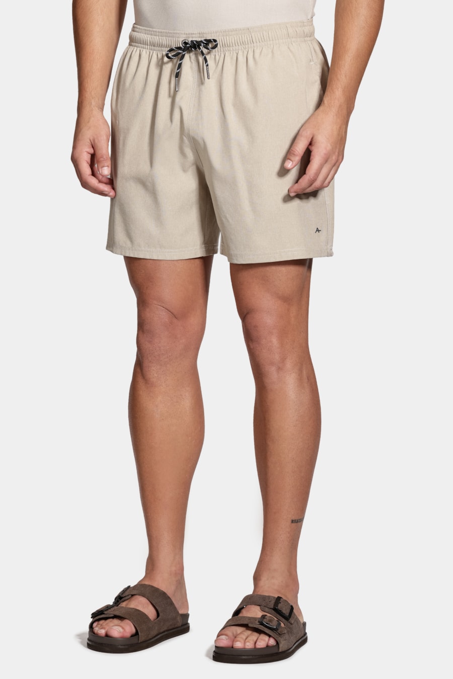 Shorts de Elástico Mescla Color Areia — foto 1 de 10