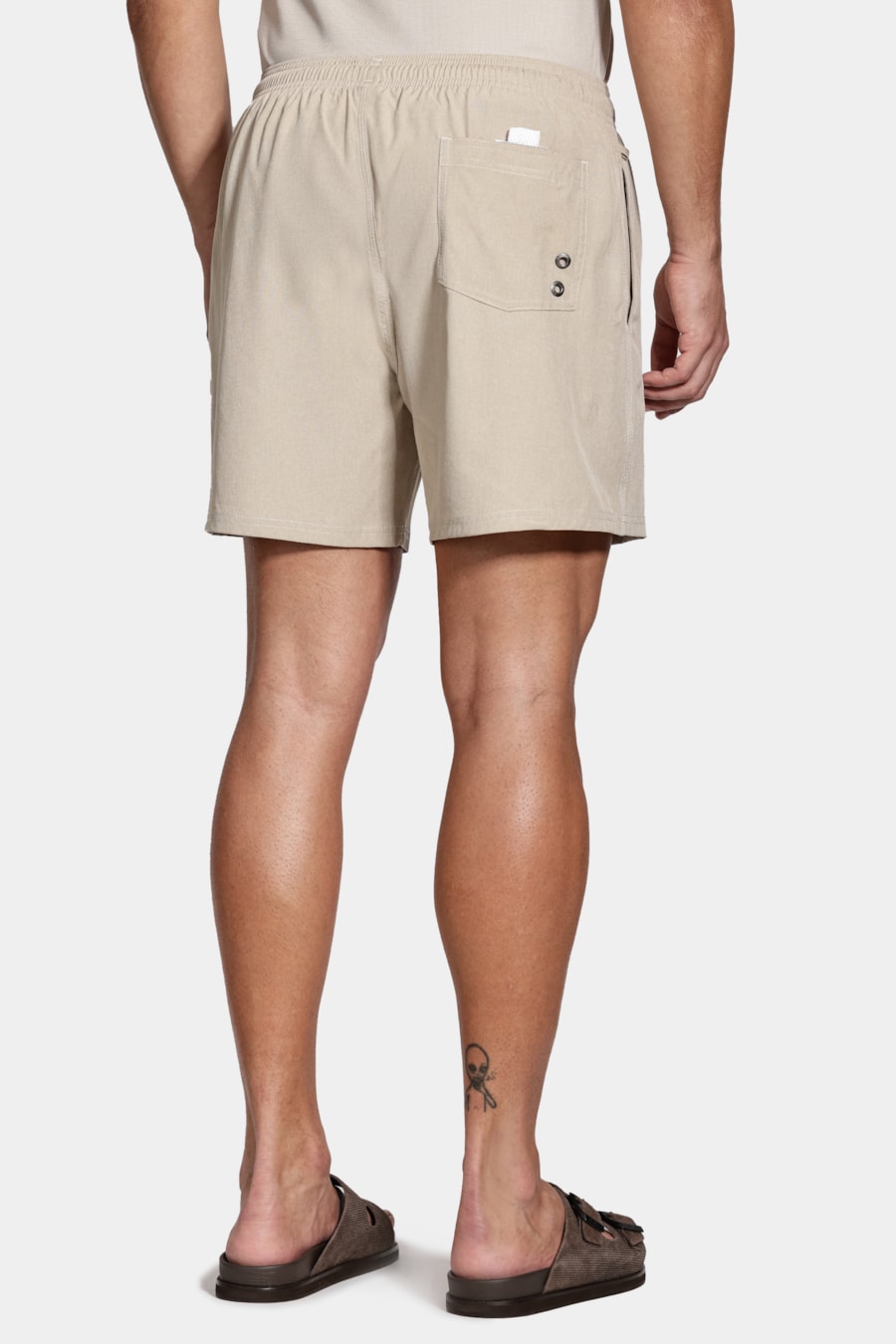Shorts de Elástico Mescla Color Areia — foto 6 de 10