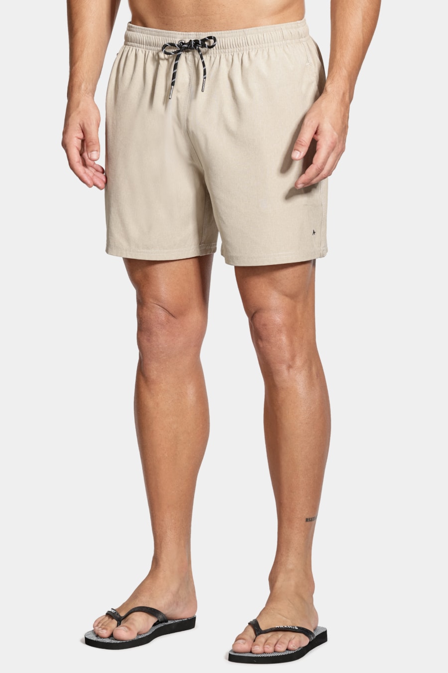 Shorts de Elástico Mescla Color Areia — foto 7 de 10