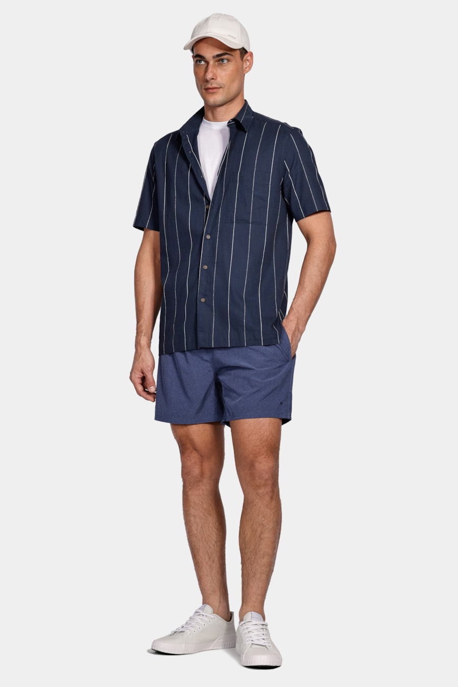 Shorts de Elástico Mescla Color Índigo — foto 2 de 9