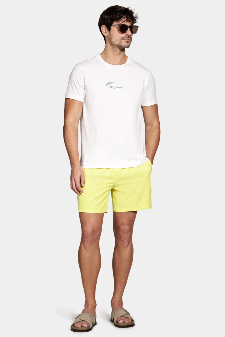 Shorts de Elástico Mescla Color Lima — foto 2 de 9