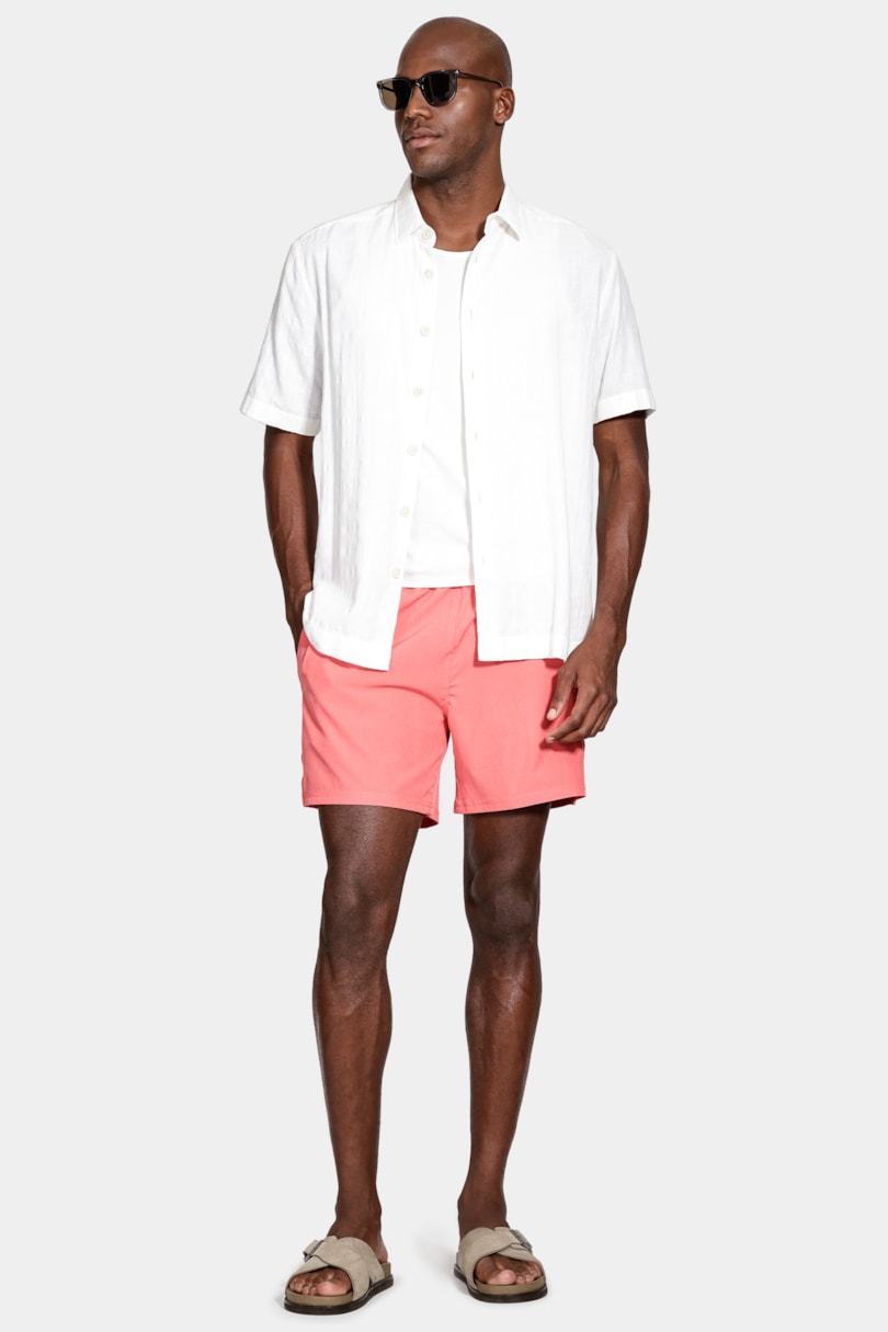 Shorts de Elástico Mescla Color Vermelho