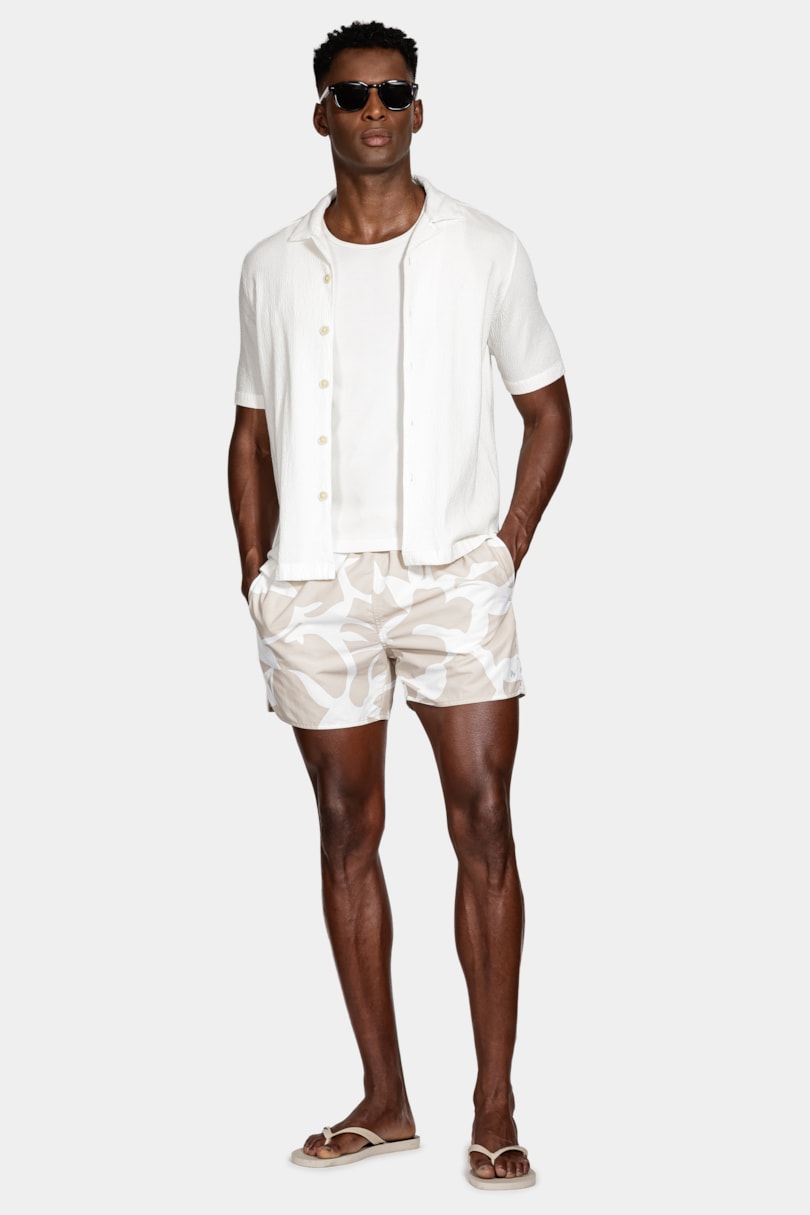 Shorts de Elastico Rib Stop Estampado Caqui