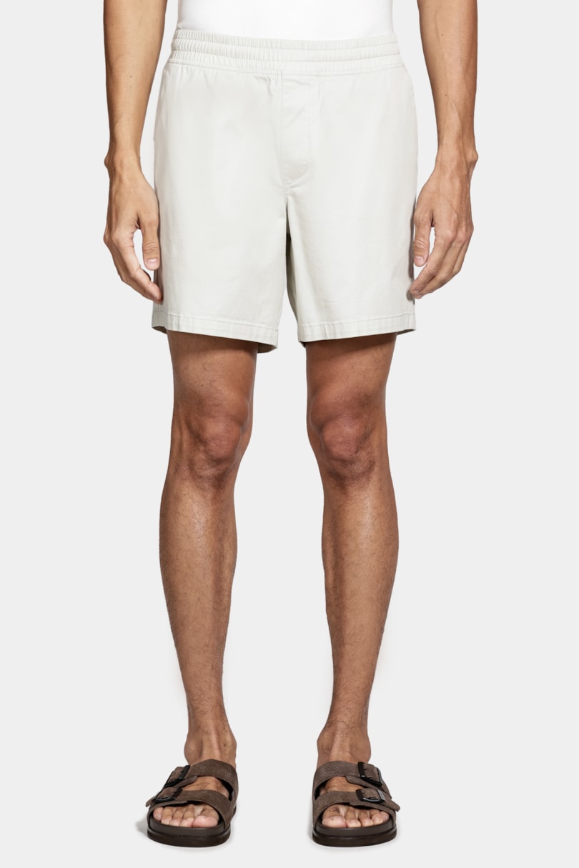 Shorts Elástico Color Sarjado Areia