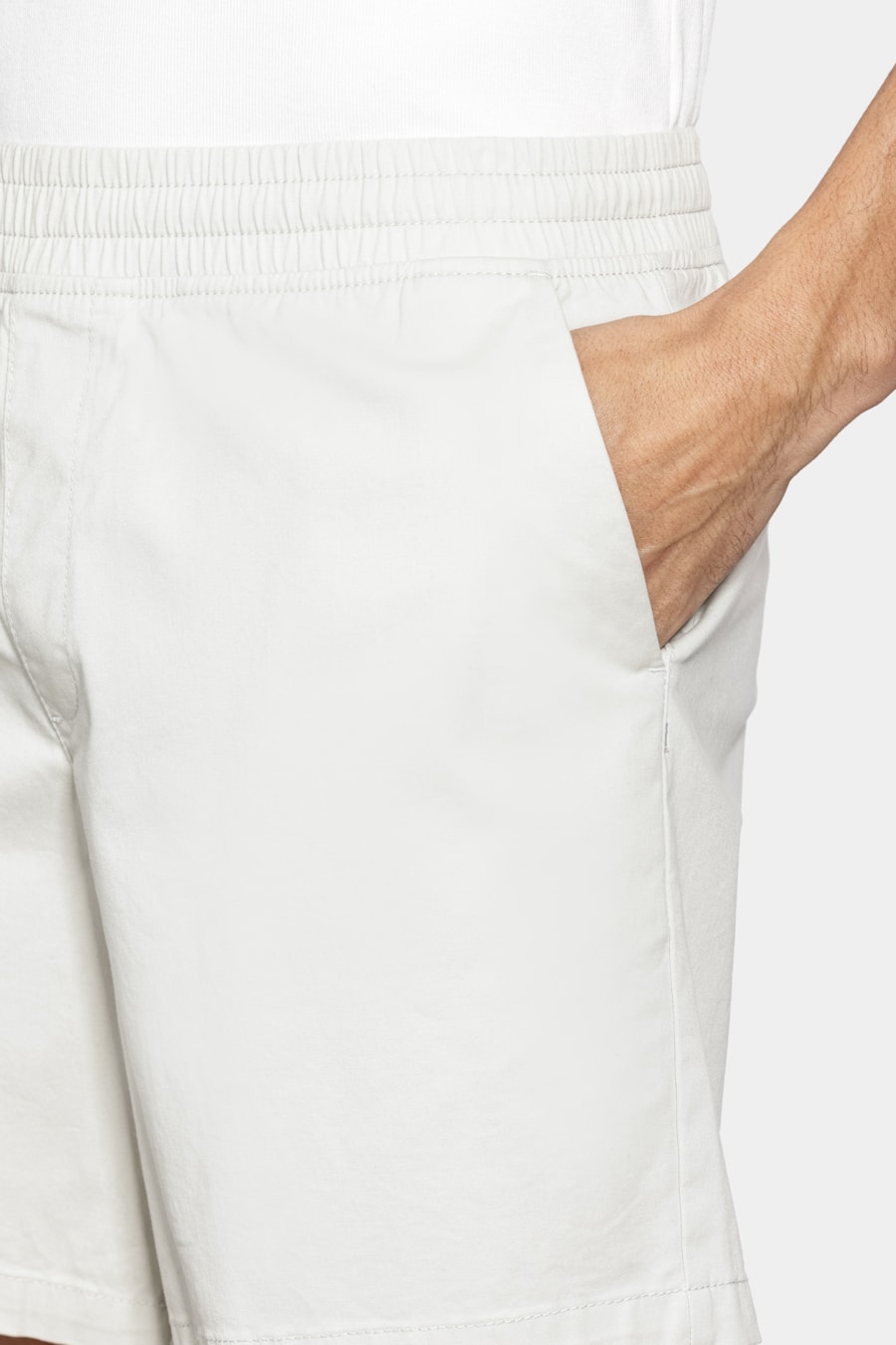 Shorts Elástico Color Sarjado Areia — foto 3 de 6
