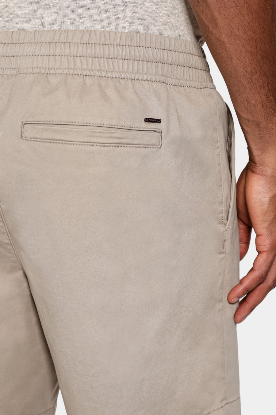 Shorts Elástico Color Sarjado Cáqui — foto 4 de 7