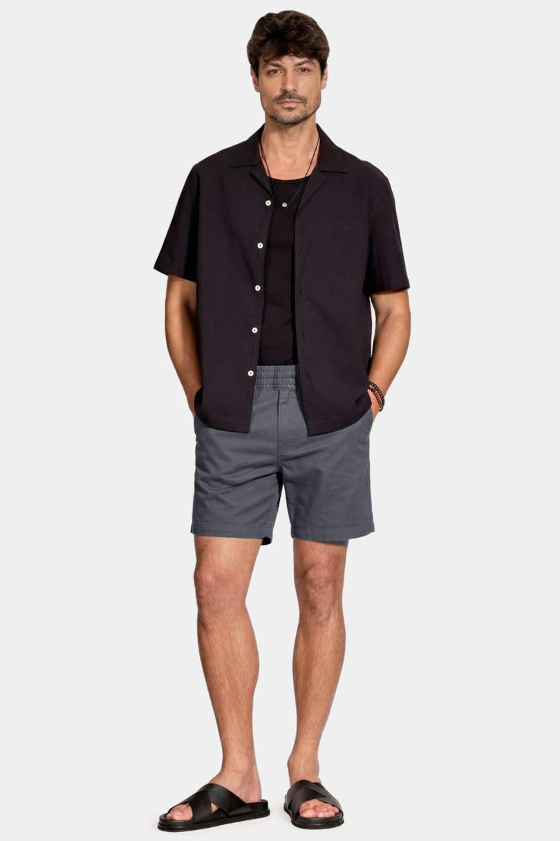 Shorts Elástico Color Sarjado Chumbo