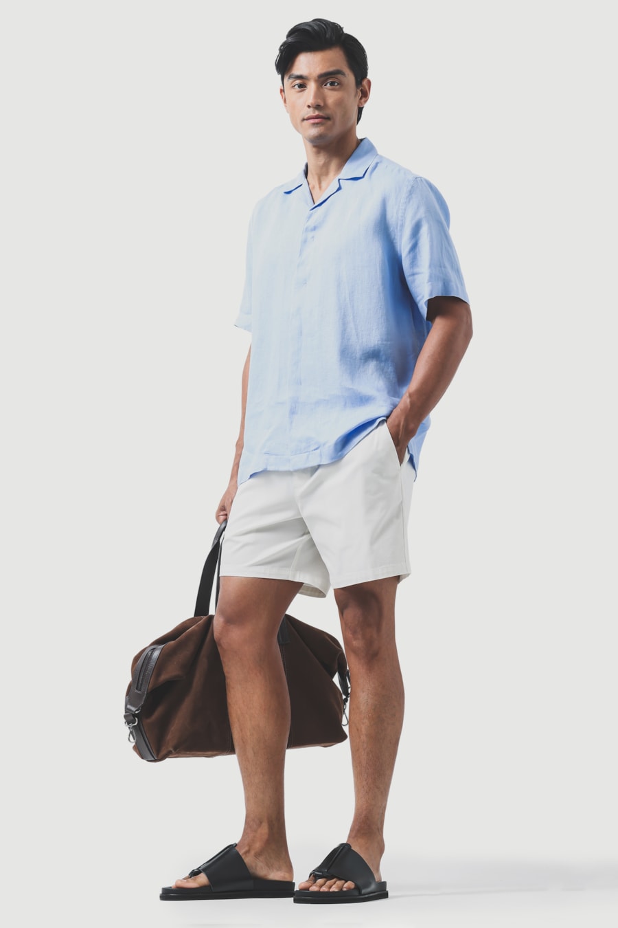 Shorts Elástico Color Sarjado Off White — foto 2 de 6