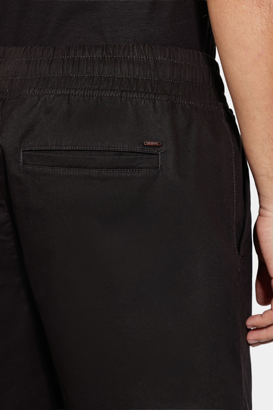 Shorts Elástico Color Sarjado Preto — foto 4 de 6