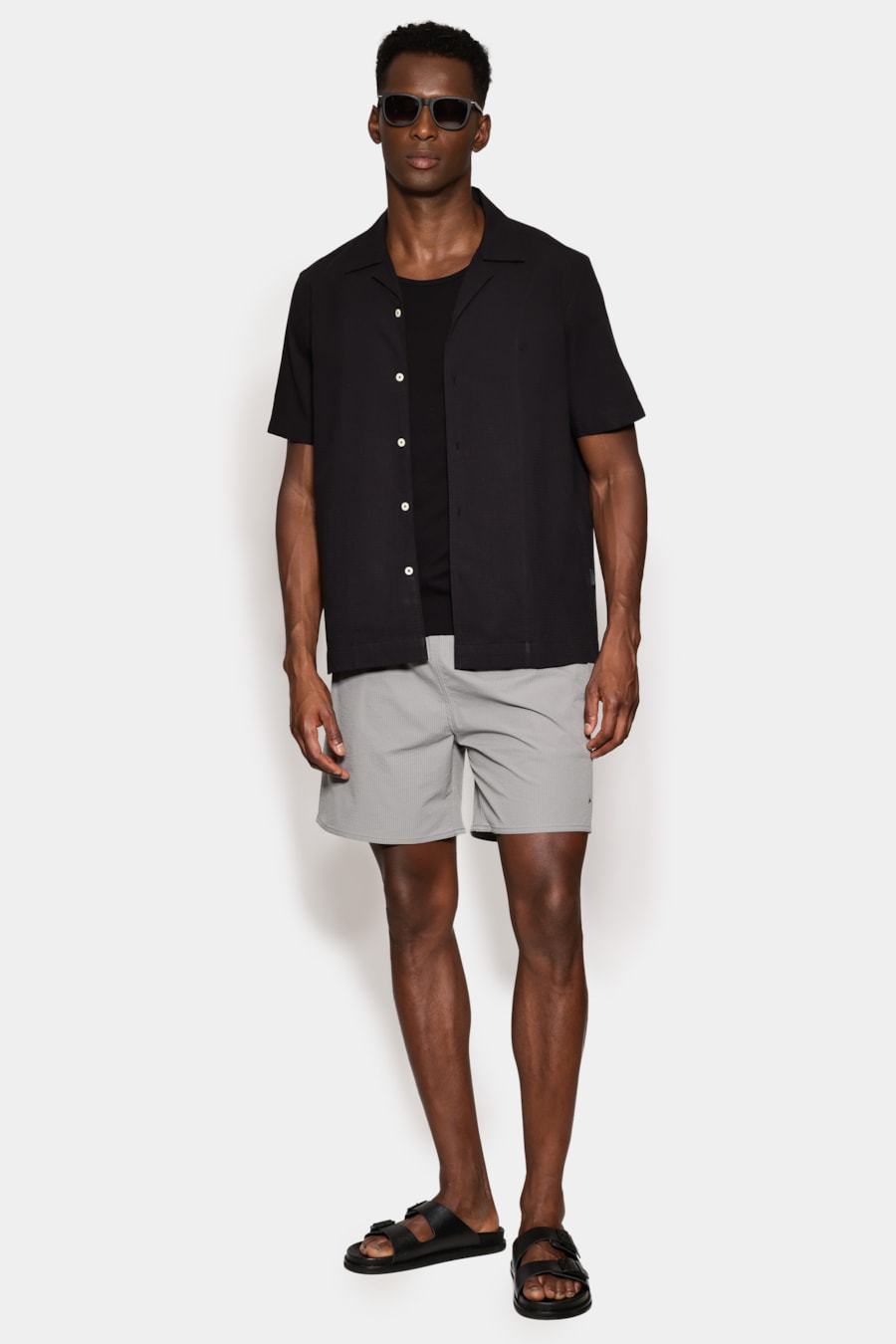 Shorts Elastico Maquinetado Ribana Chumbo — foto 2 de 9