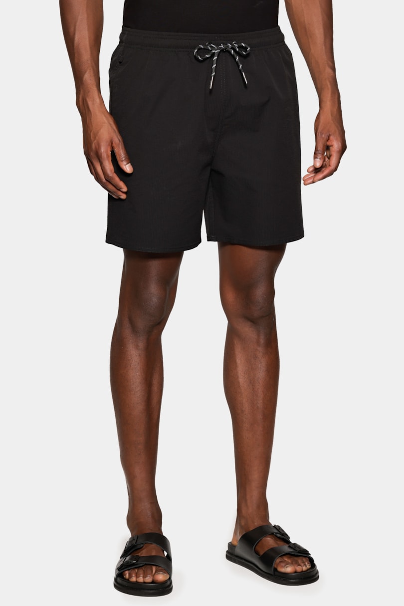 Shorts Elastico Maquinetado Ribana Preto