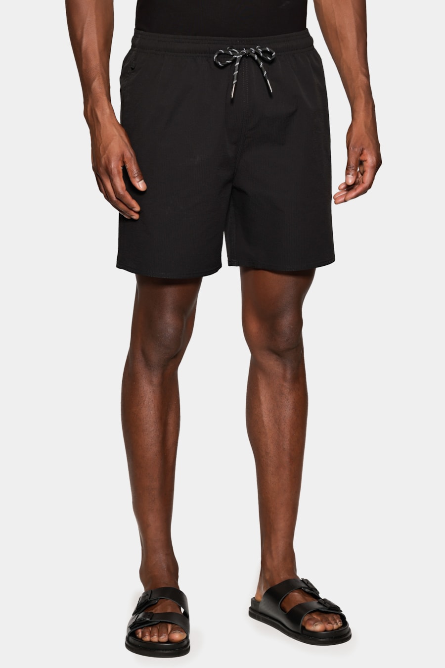 Shorts Elastico Maquinetado Ribana Preto — foto 1 de 10