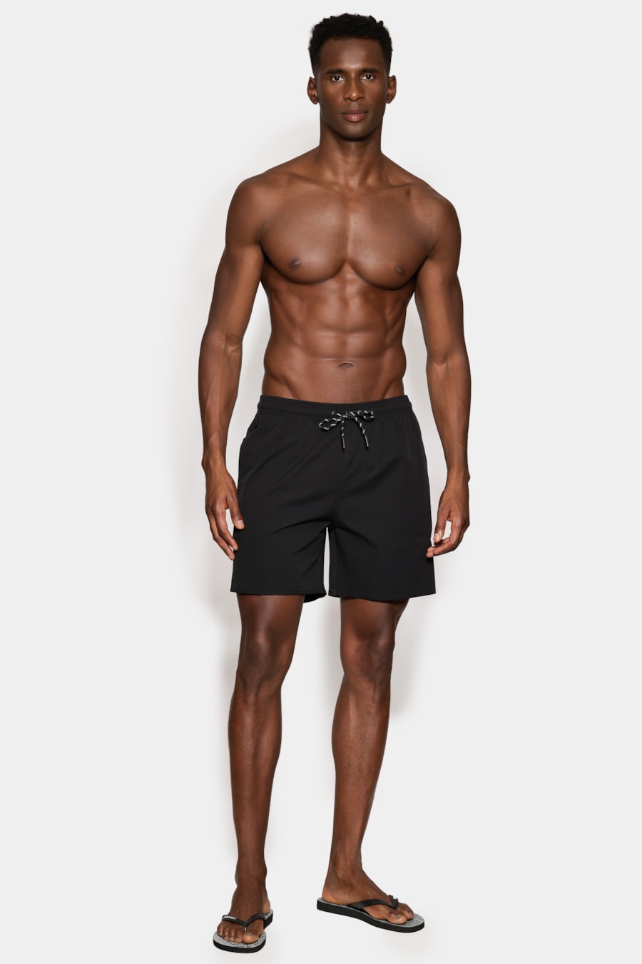 Shorts Elastico Maquinetado Ribana Preto — foto 8 de 10