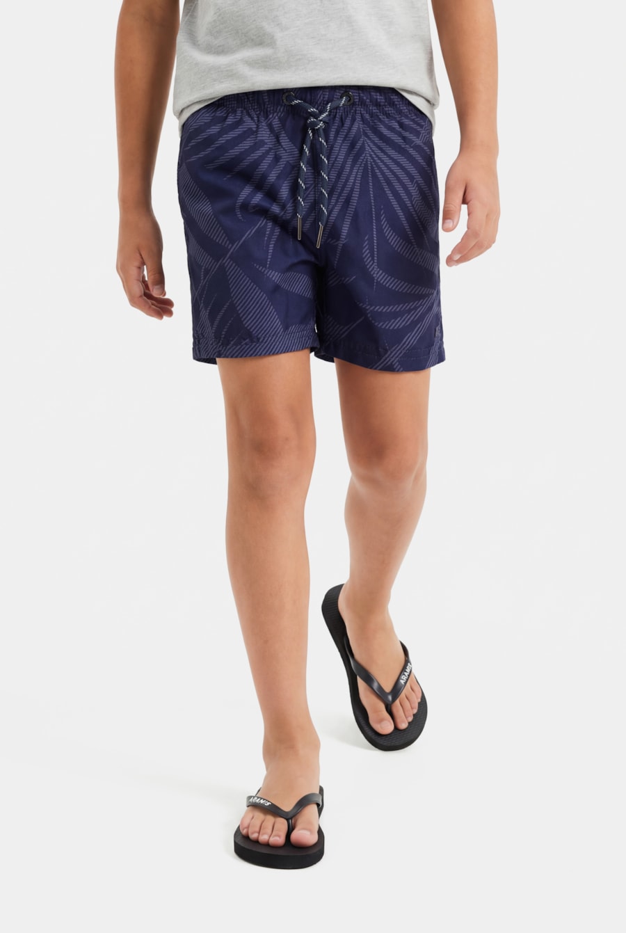 Shorts Infantil Full Estampa Folhagem Marinho — foto 1 de 4