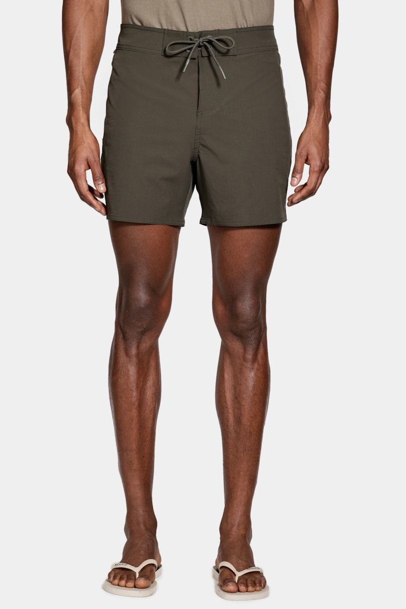 Shorts Praia Clássico Boardshort Verde Militar