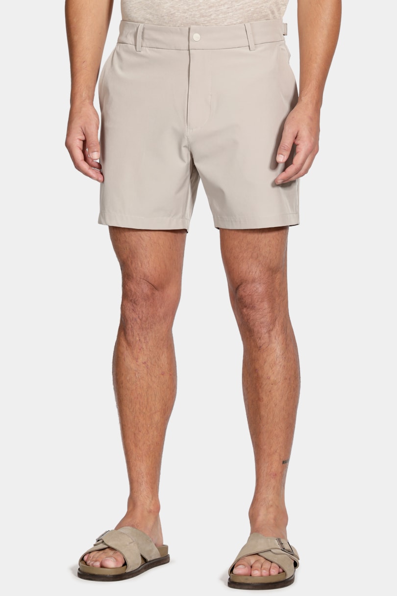 Shorts Tecnológico Com Fivela Areia