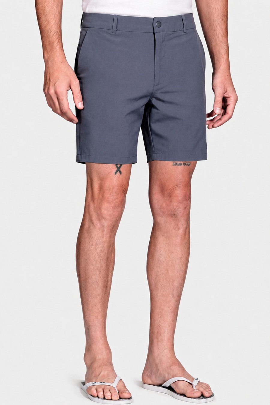 Shorts Tecnológico Com Fivela Chumbo — foto 1 de 8