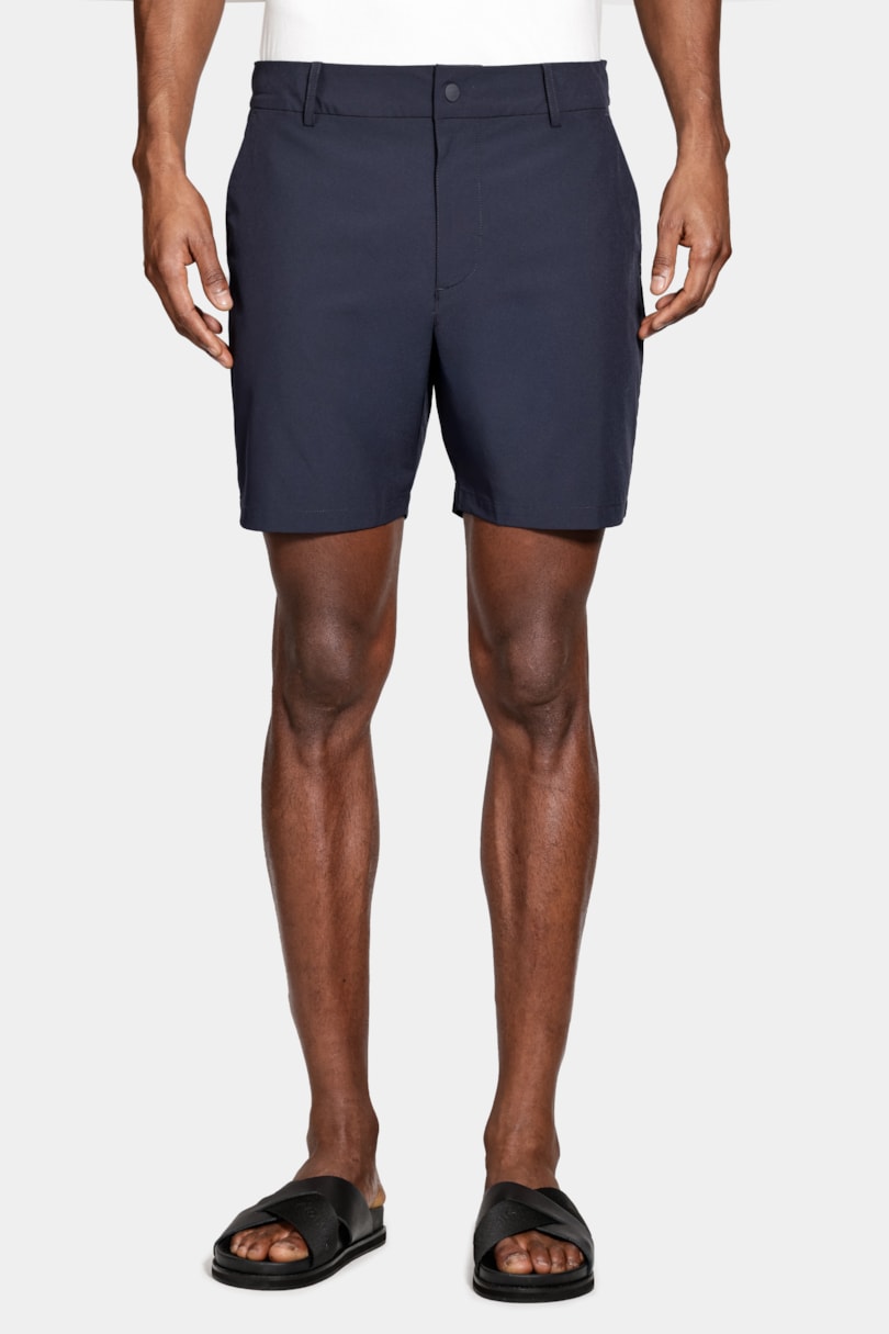 Shorts Tecnológico Com Fivela Marinho