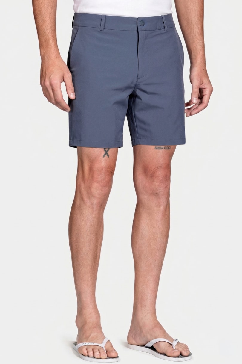 Shorts Tecnológico Com Fivela Navy