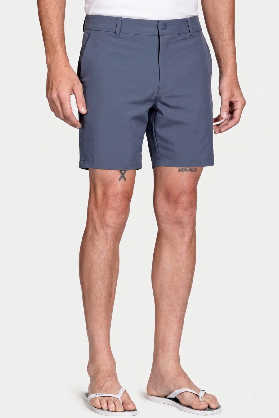 Shorts Tecnológico Com Fivela Navy — foto 1 de 8