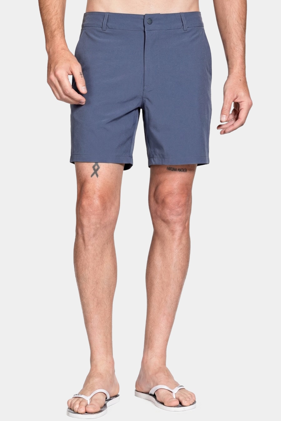 Shorts Tecnológico Com Fivela Navy — foto 5 de 8